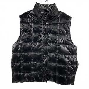 Elodie Black Nylon Puffer Vest | Women’s Size L